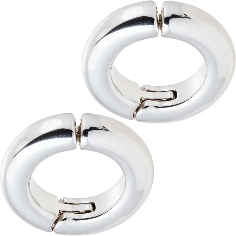 Pndeyo 2pcs 925 Sterling Silver Jewelry Clasps, Hypoallergenic Round Necklace Enhancer Shortener, Spring Gate Rings Connector Carabiner for Bracelet Anklet Jewelry Making- Silver