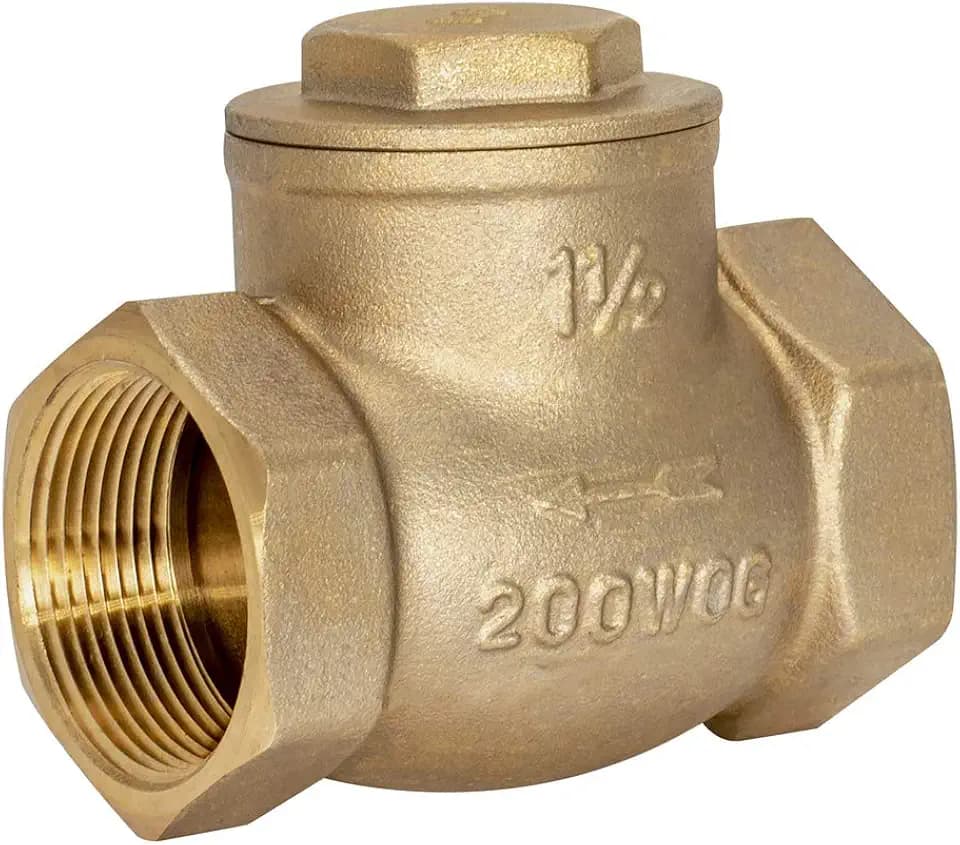 Eastman Brass Swing Check Valve, 1-1/2 Inch IPS, Brass Plumbing Fitting, 20429LF