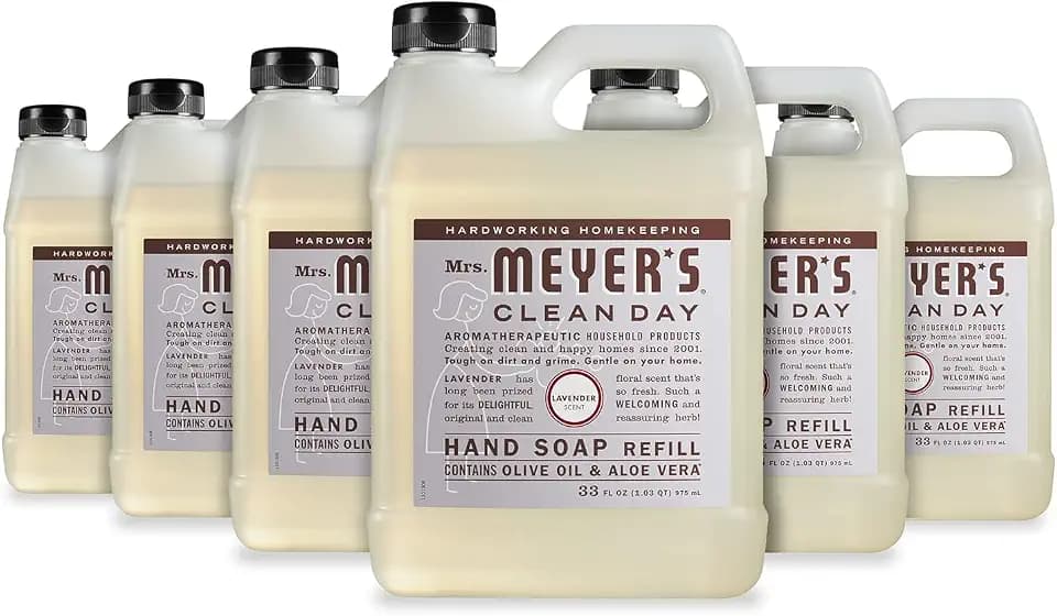 MRS. MEYER'S CLEAN DAY Liquid Hand Soap, Lavender, 33 fl oz, 6 Pack