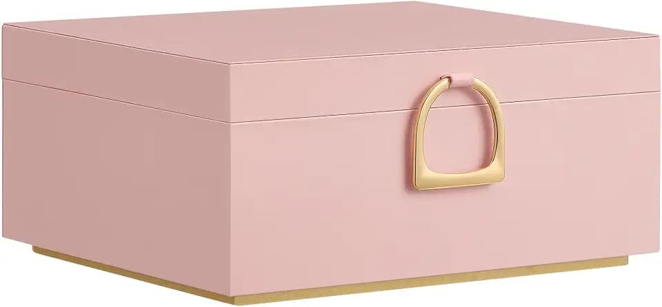 SONGMICS 2-Layer Jewelry Box with Handle, Removable Tray, Floating Effect