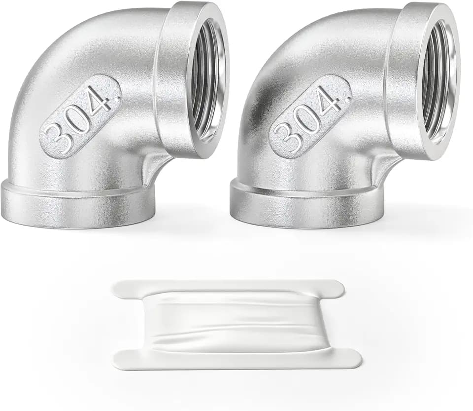 TAISHER 2PCS 304 Stainless Steel 90 Degree elbow,1-1/4" NPT Female Pipe to 1-1/4" NPT Female 304 Stainless Steel Pipe Fitting