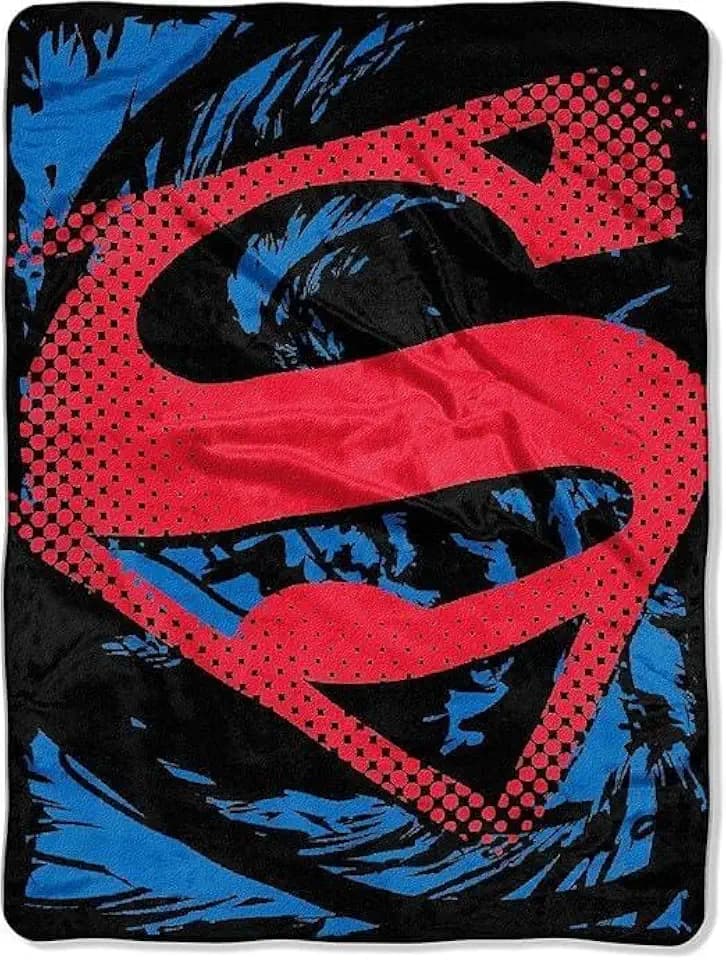 DC Comics Superman RIP Shield Throw Soft Silky Blanket 40in x 50in