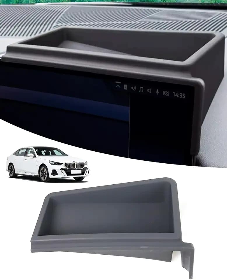 Armaturenbrett-Aufbewahrungstablett für BMW i5/5er 520 530 545 M5 eDrive40, xDrive40, M60 G60 2024-, für Münzen, Schlüssel, Handy (passend für 12,3" & 14,9" Touchscreens)
