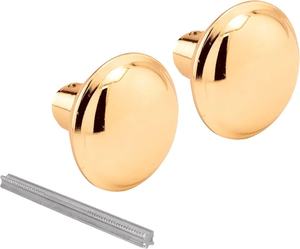 Prime-Line E 2280 Solid Brass Vintage Door Knob Spindle Set, 2-1/4 In. Outside Diameter, Brass (Single Pack)