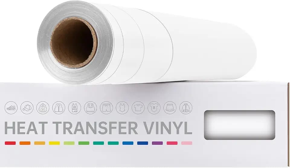 VinylRus Heat Transfer Vinyl, Ice White, 12" x 20ft
