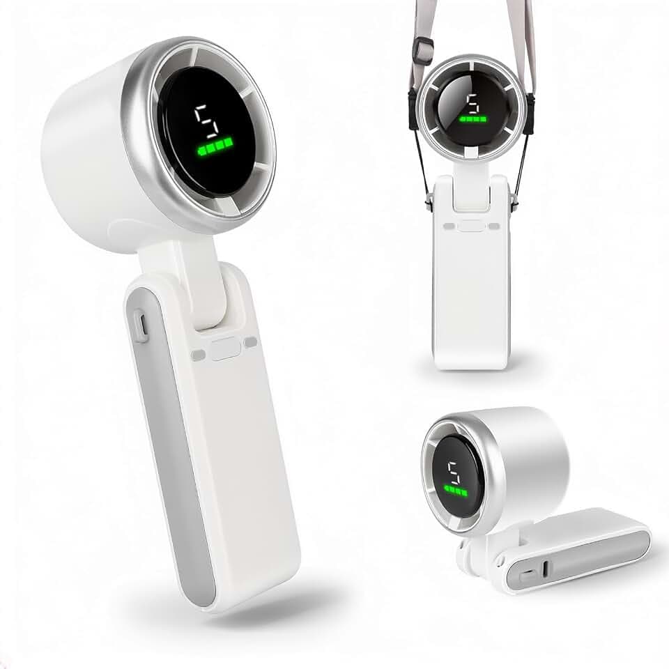 Portable Handheld Turbo Fan, 5-Speed, 3600mAh Rechargeable