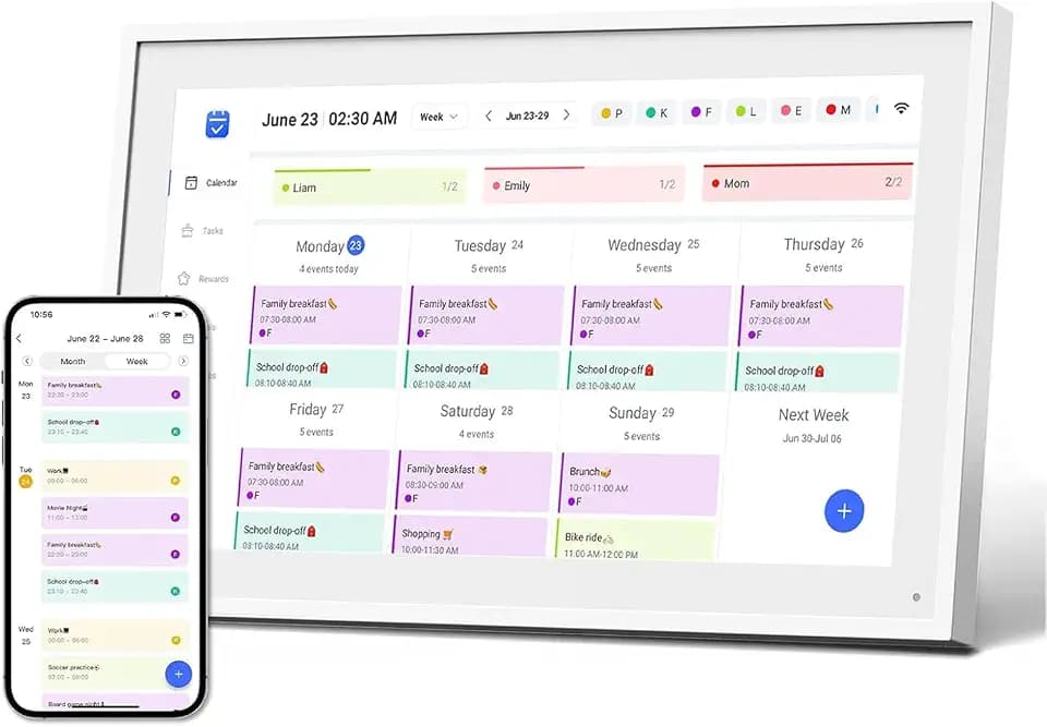 10.1" Digital Calendar, Meal Planner, Duty Chart, to Do List,HD Smart Touch Screen Home Interactive Smart Electron Calender , Gifts for Women Men, Gifts for Mom Dad- Built-in Digital Photo Frame Function