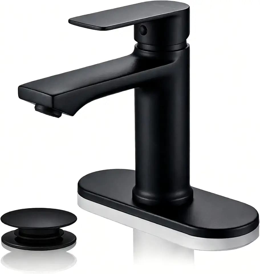 BELZ Black Bathroom Faucet, Lead-Free 1 or 3 Hole (4") Vanity Sink Faucet