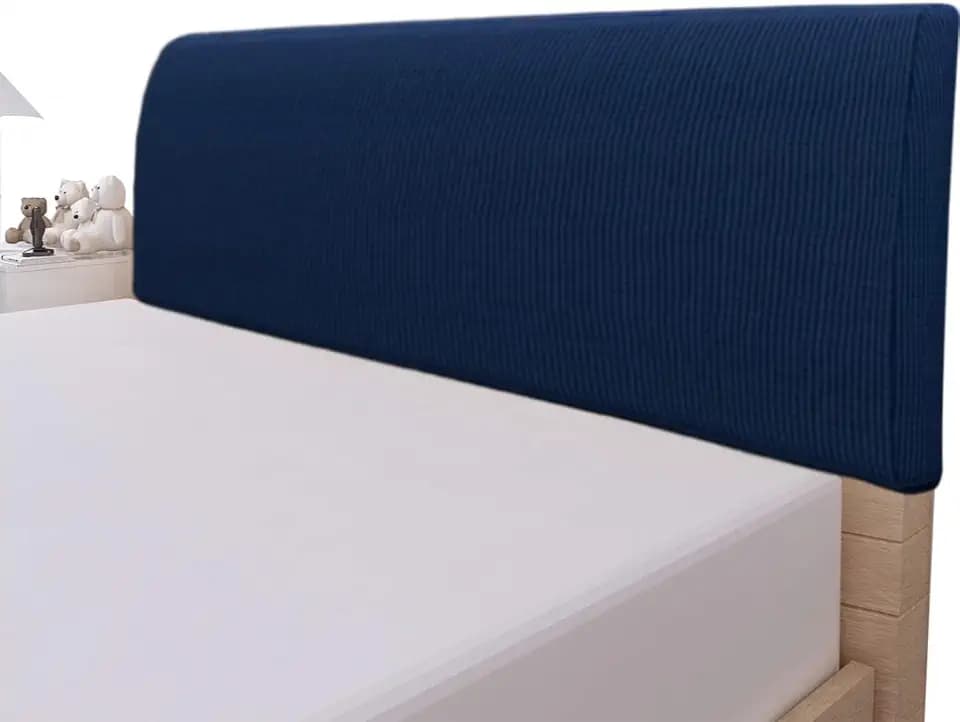 Easy-Going Stretch Jacquard Bed Headboard Cover, Queen, Navy
