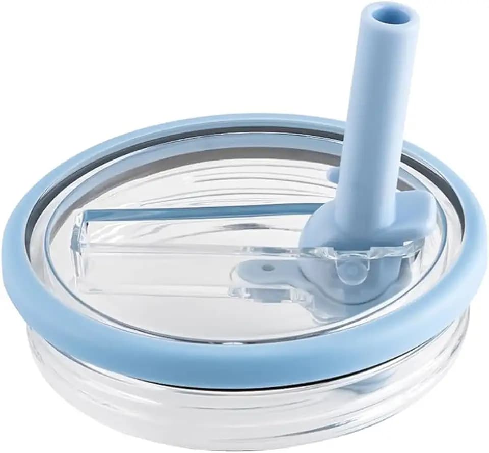 1 Pack 32 oz Tumbler Flip Straw Lid Replacement Fit for HydroJug Traveler, Leak Proof Lid,Replacement Spill Proof Reusable Tumbler Cover Compatible with 32oz HydroJug Cup Accessories(Light Blue)