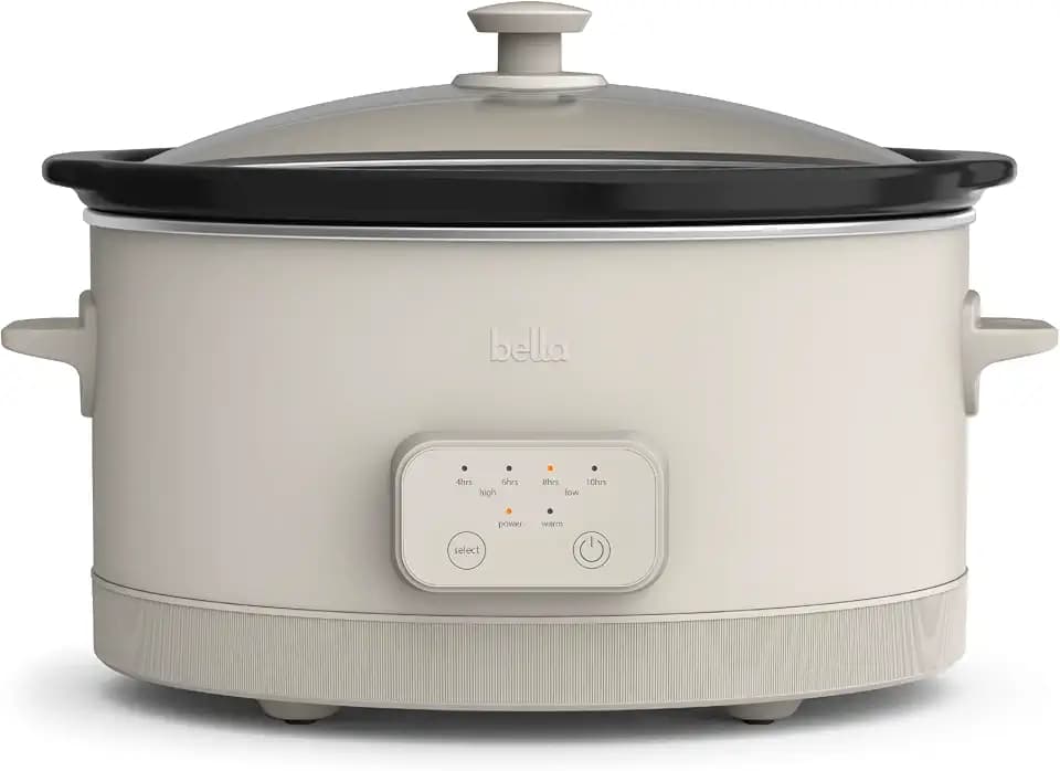 bella SAVOR 6qt Programmable Non-Toxic Slow Cooker, Oatmilk