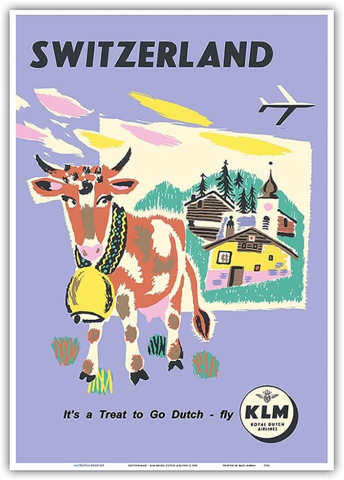 Switzerland - Allmogekor Swiss Cow Poster Print