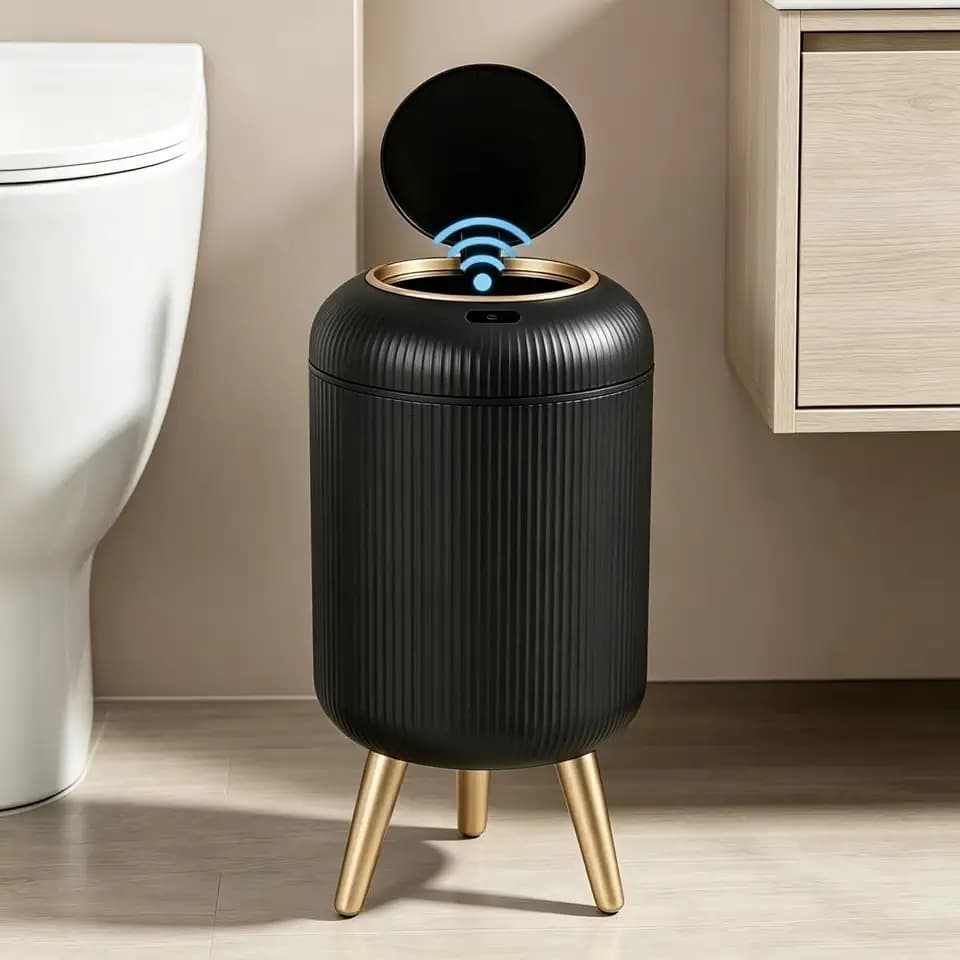 URALFA Motion Sensor Trash Can Bathroom, 3 Gal Automatic Trash Can with Lid
