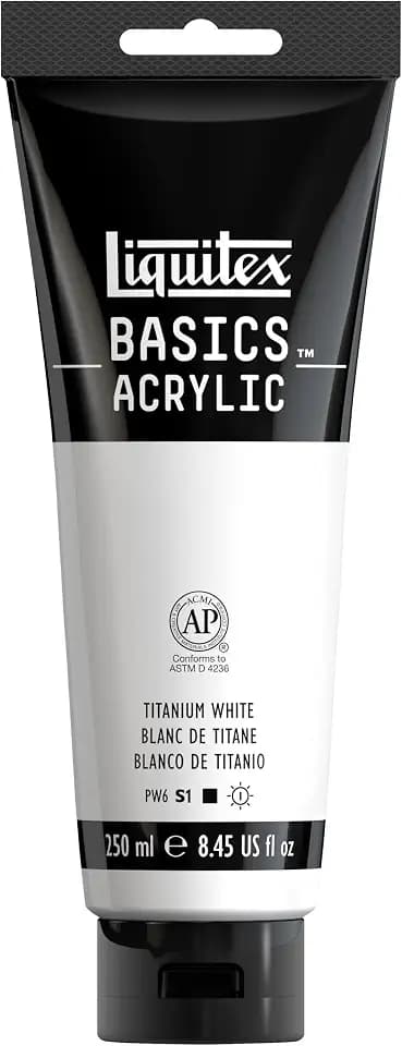 Liquitex BASICS Acrylic Paint, 250ml (8.5-oz) Tube, Titanium White
