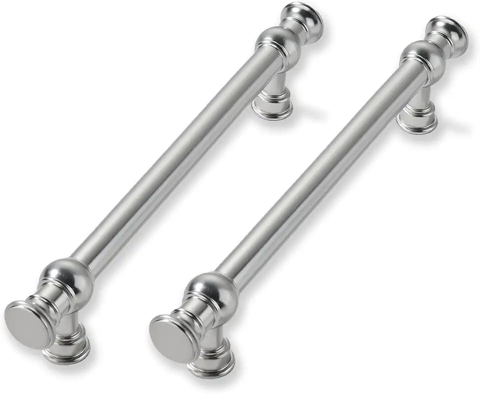 10 Pack 5 Inch Hole Center Brushed Satin Nickel Cabinet Pulls-Heavy Duty Solid Cabinet Handles Suitable for Cabinets, Dressers, Kitchens and Bathroom cabinets