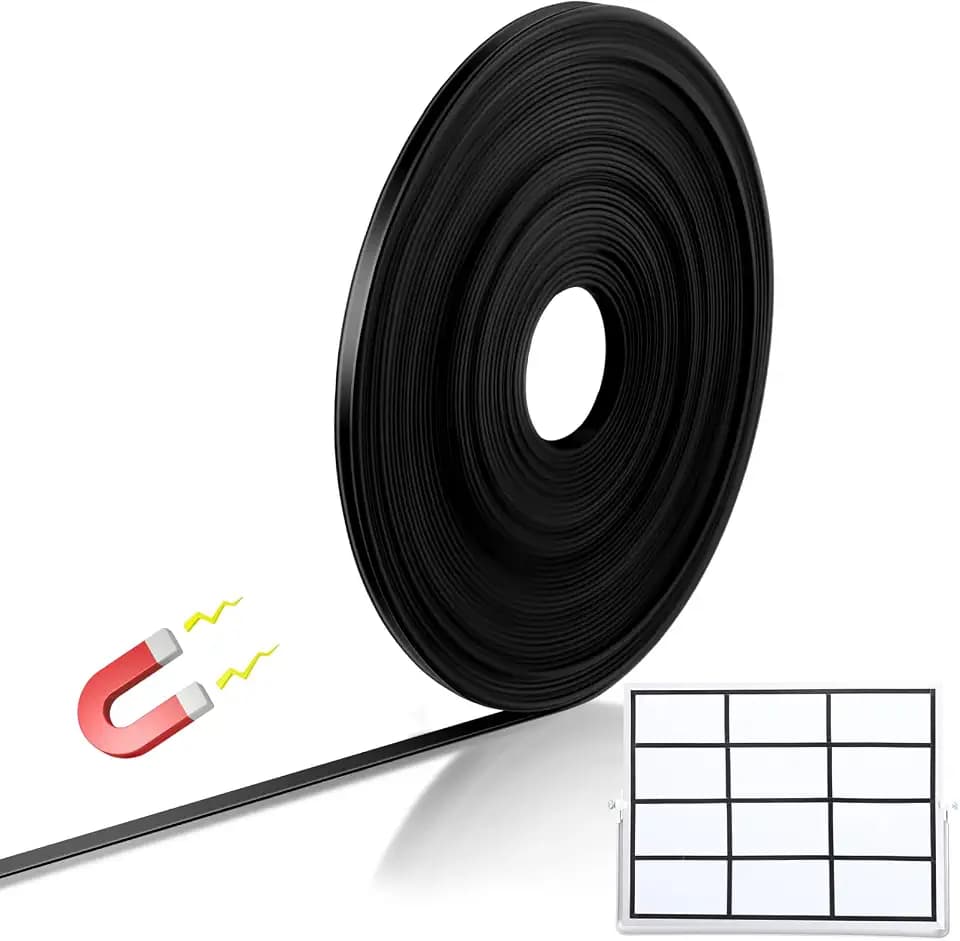 Tellegloww Black Magnetic Tape Roll Thin Strips, 1/2 Inch X 50 Feet, 1 Pcs