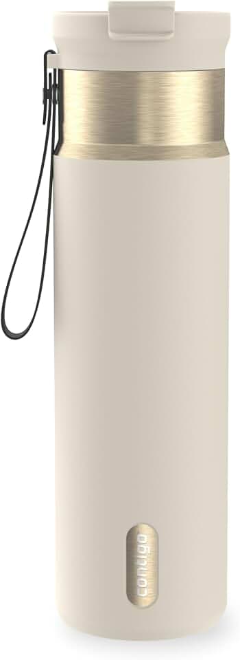Contigo DualSip 24 oz Stainless Steel Vacuum-Insulated Water Bottle with Carry Strap & 2-in-1 Leakproof Lid (Straw or Spout), BPA-Free & Lead-Free, Dishwasher Safe