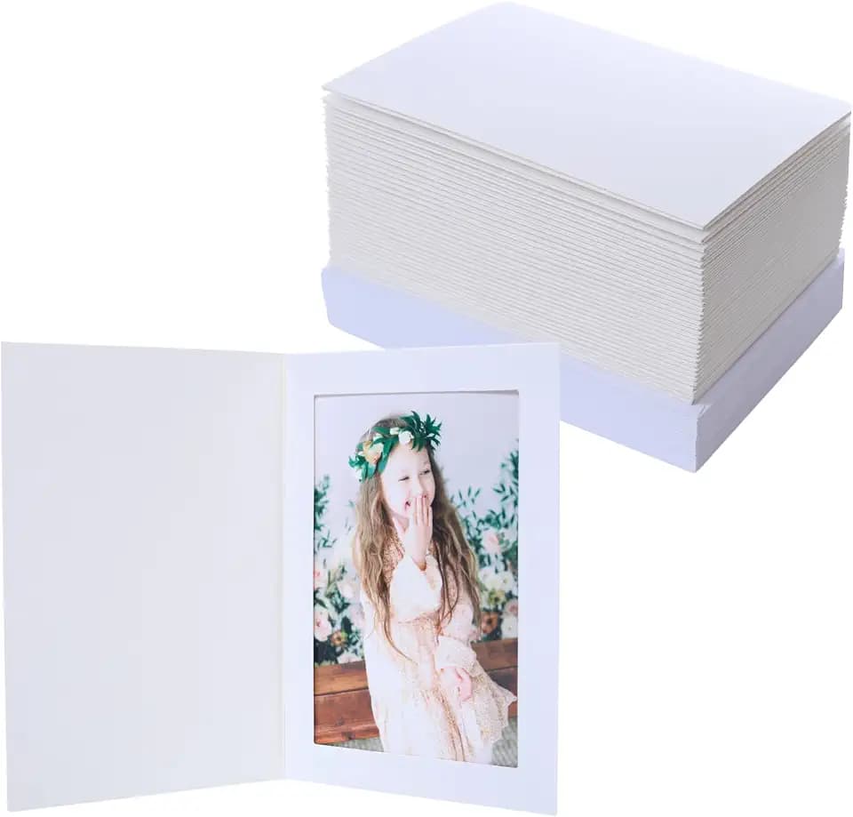100pcs Photo Frame Cards with Envelopes 4x6 in Paper Picture Frames Bulk