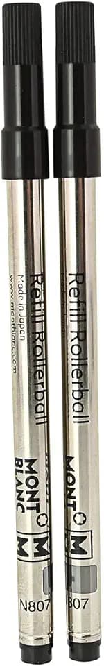 Montblanc Rollerball Refills (M) Mystery Black 105158 – Quick-Drying Pen Refills for Montblanc Rollerball and Fineliner Pens – 2 x Black Pen Cartridges