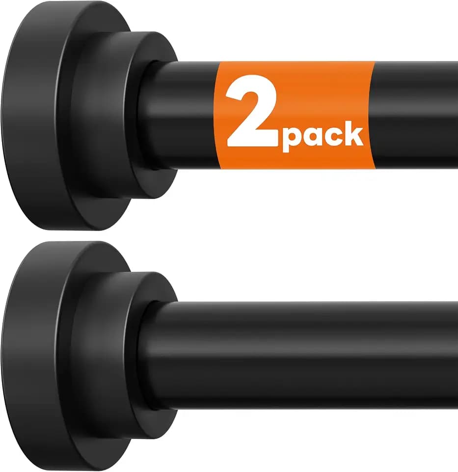 STARLATTA 2 Pack Black Tension Shower Curtain Rods for Bathroom, 43-68 Inch