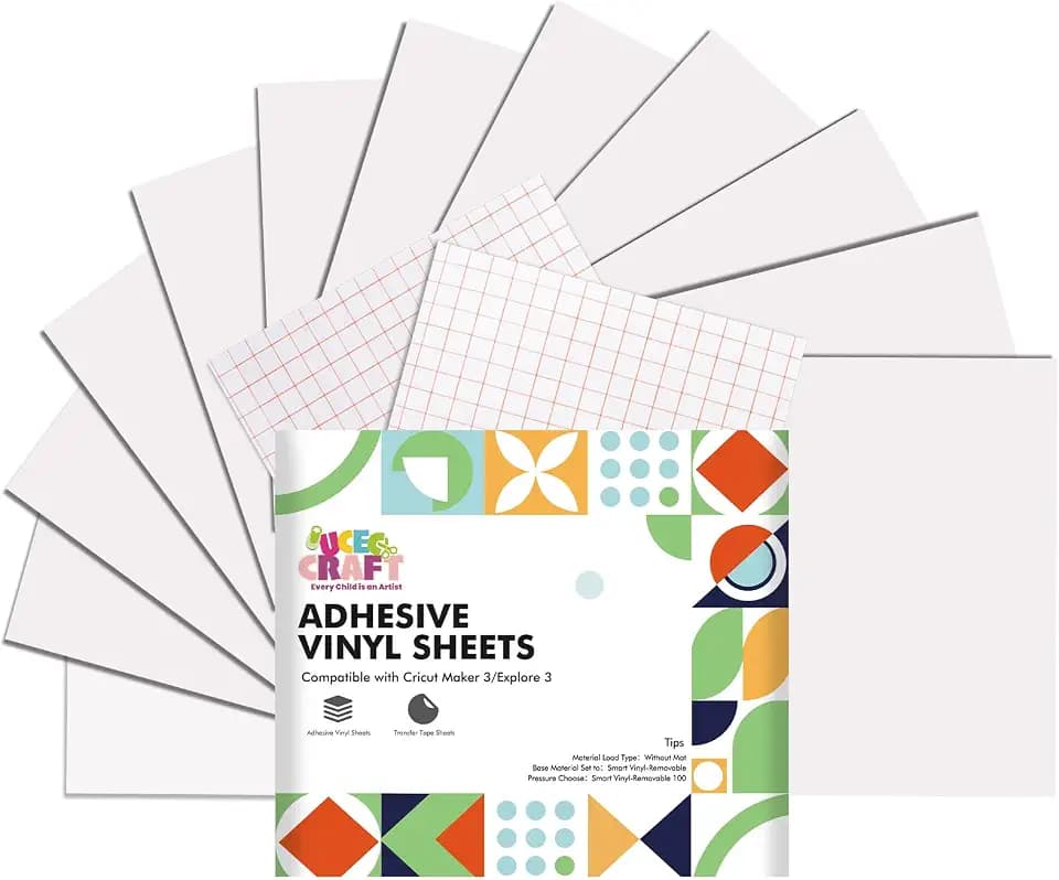 UCEC 14 Pcs Removable Vinyl Compatible with Cricut Maker 3/4 Explore 3/4