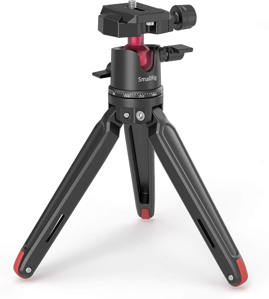 SMALLRIG Kamerastativ Leichtes Mini-Reisestativ aus Aluminium mit 1/4 Schraubbefestigung stativ, Smartphone, DSLR, Maximale Tragfähigkeit 2 kg - 2664