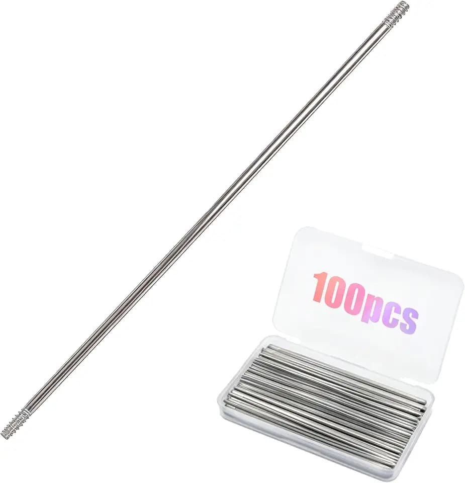100 Pcs Pen Extenders for Beadable Pens, 4.6 Inch, Stainless Steel