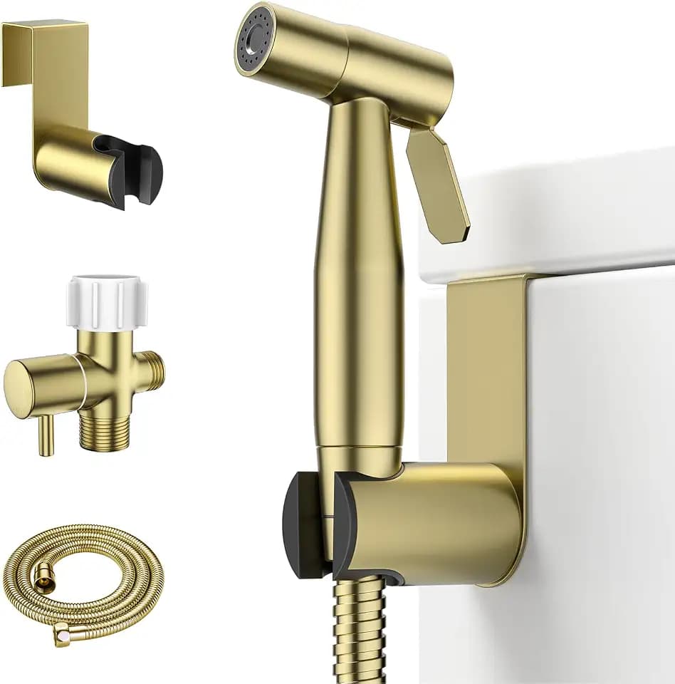 Arofa Handheld Bidet Sprayer, Bidet Attachment for Toilet, Brushed Gold