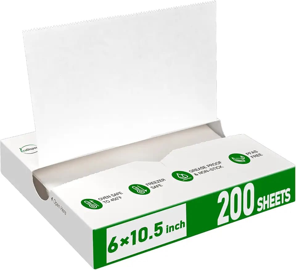 EcoDispose Precut POP UP Deli Paper Sheet, 200 Pack, 6" x 10.5", White