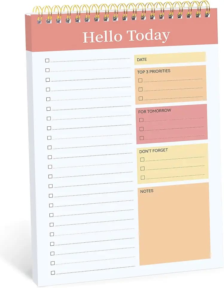Taja To Do List Notepad, Undated Daily Planner for Work and Goal Setting