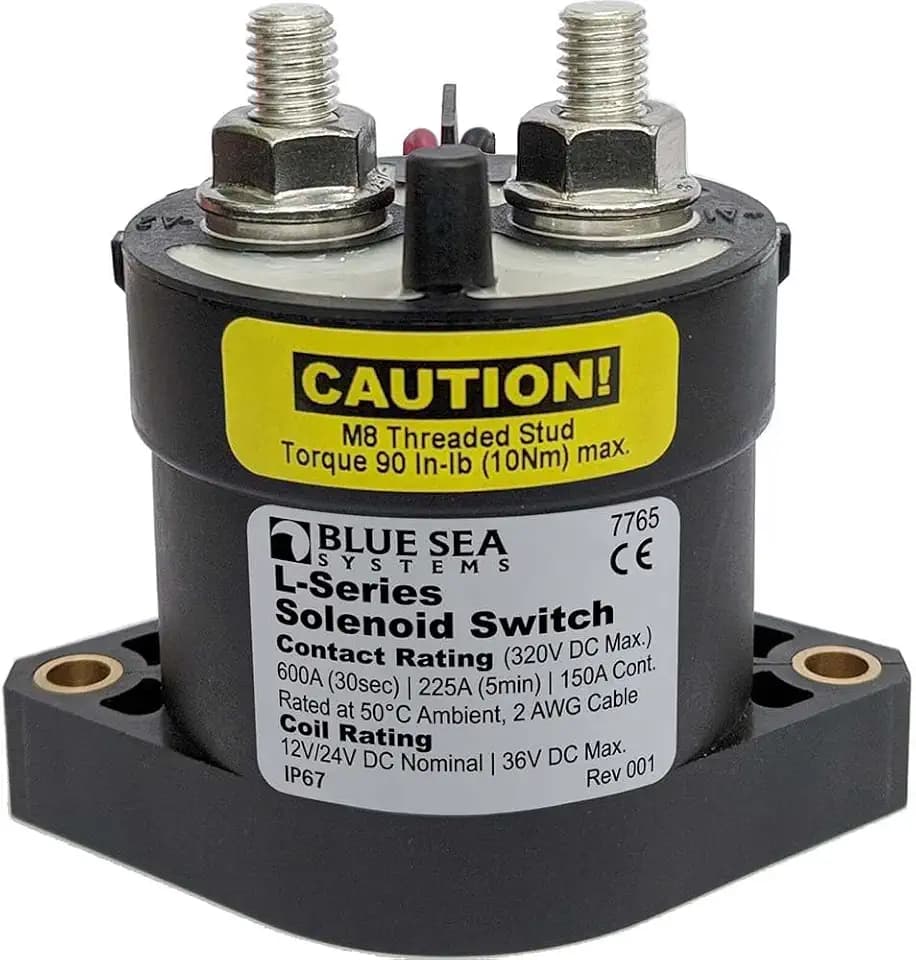 Blue Sea Systems 7765 L-Series Solenoid 150A 12/24V DC, Black