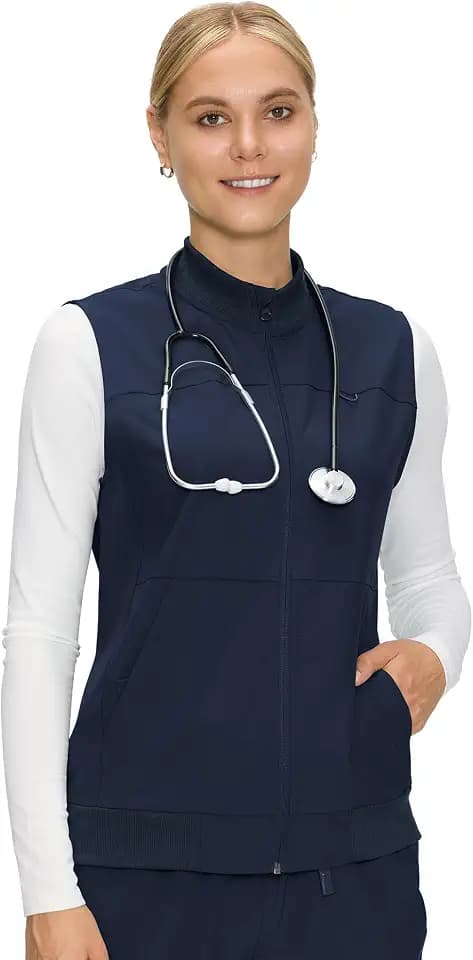 COZYFIT Scrubs Vest for Women, Nurse Vest for Healthcare with 3 Pockets