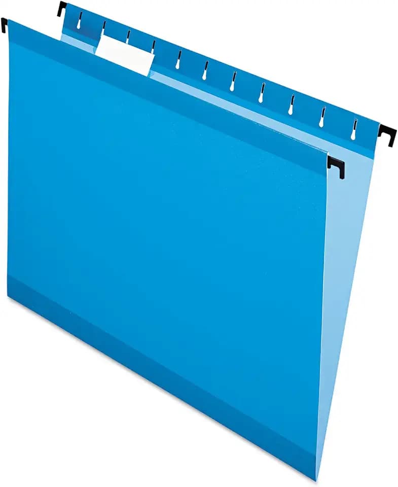 Pendaflex SureHook Reinforced Hanging Folders, Letter Size - Sheets, Blue, 20 per Box (6152 1/5 BLU), 13 x 2.81 x 9.56 inches