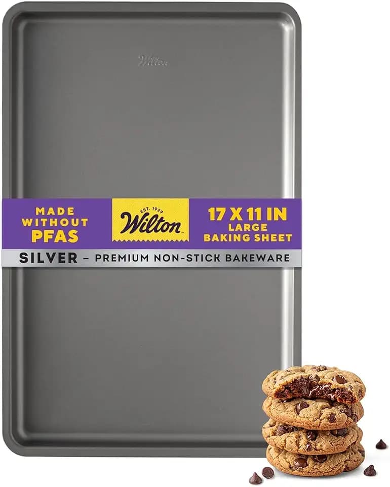 Wilton Silver Non-Stick Large Baking Sheet, Made Without PFAS, 17x11.5 in.