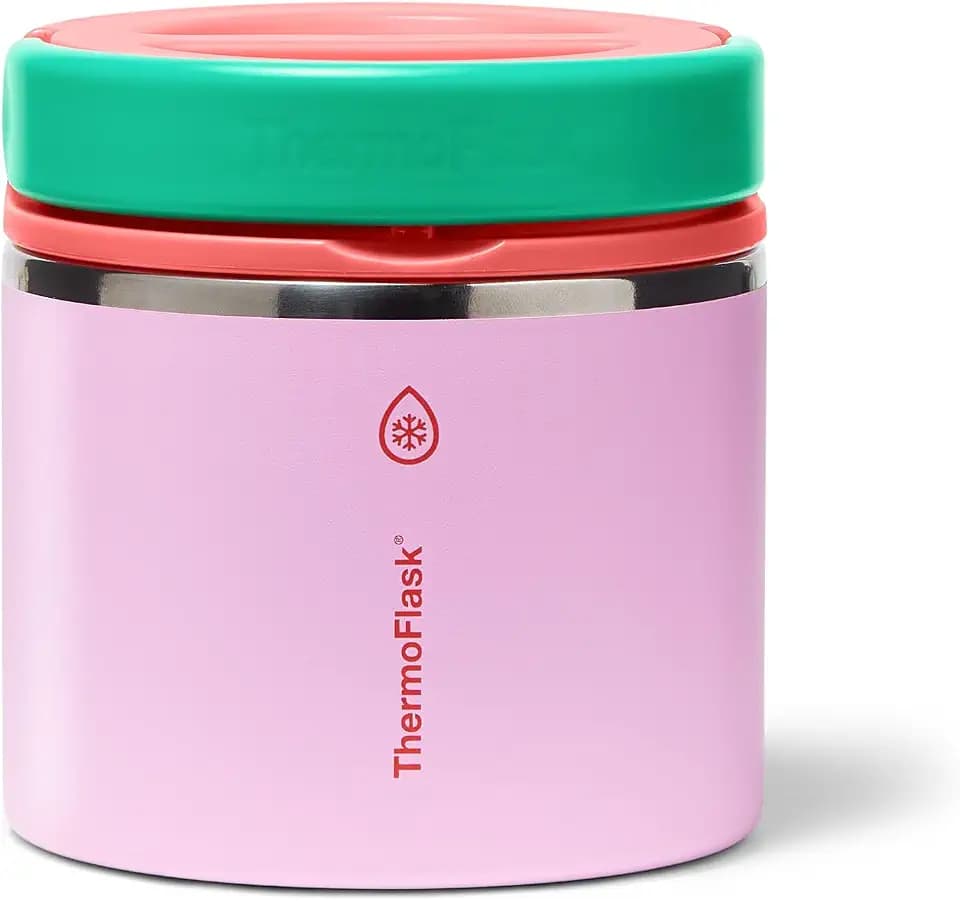 ThermoFlask Insulated Food Jar with Leakproof Lid (20 oz, Spring Blossom) - Stainless Steel Food Containers for Hot & Cold Meals, Lunch, Soup & Snacks