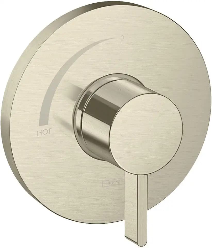 hansgrohe Ecostat S Modern Pressure Balance Shower Valve Trim in Brushed Nickel, 15739821