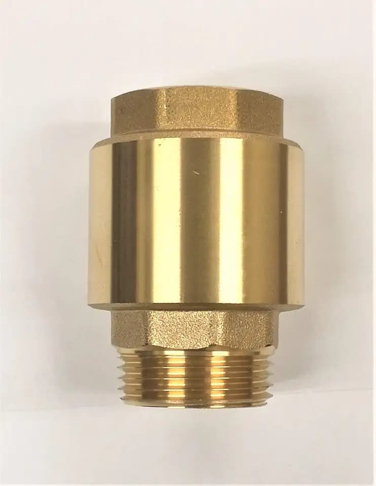 Check valve, brass, 1.25" NPT male in/ 1.25 FNPT out, Hallmark Industries (1.25NPT)