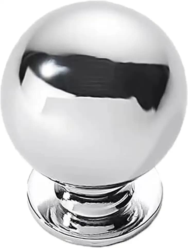 khtmeware 10 Pack 1-1/4 Inch Soild Polished Chrome Cabinet Knobs Large Heavy Duty Ball Kitchen Cabinet Hardware Drawer Knobs Pulls for Drawers.