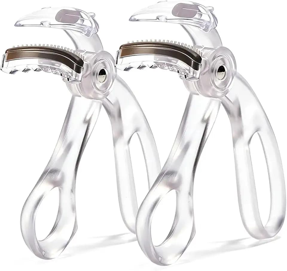 Wide-Angle Eyelash Curler Set, 2-Pack White with 2 Replacement Pads