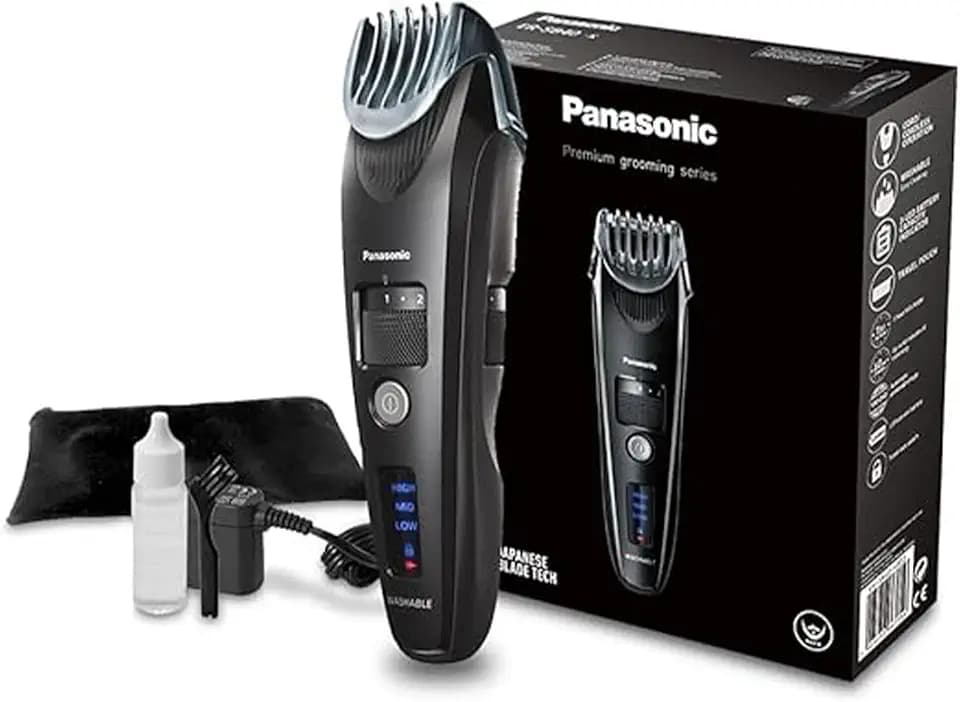 Panasonic ER-SB40-K803 Bartschneider für Männer, tragbarer, wasserdichter Haarschneider, 20 Längen, fortschrittliche Klingen, Kammaufsatz, kabellos & kabelgebunden, LED-Akkuanzeige, Schwarz