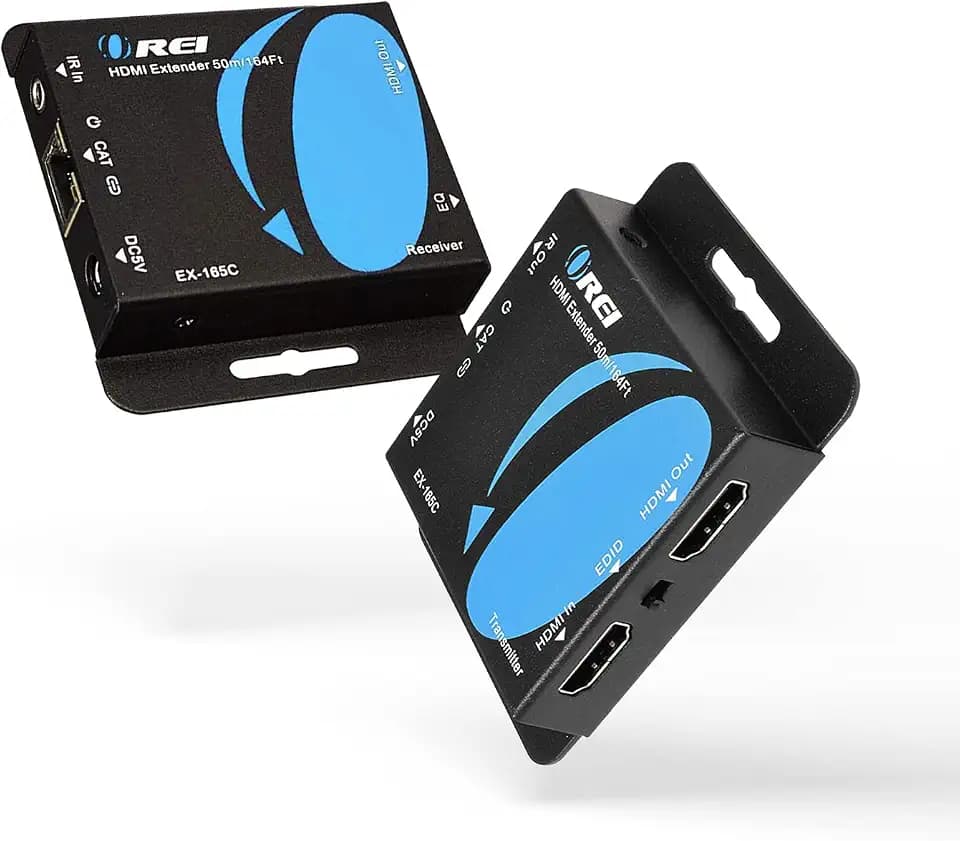 OREI HDMI Over Ethernet Extender über Cat6/Cat7 Kabel bis zu 165 Fuß 1080p, Full HD, Local Loop Out Option, mit IR Control EDID POC Funktion Transmitter und Receiver (EX-165C)