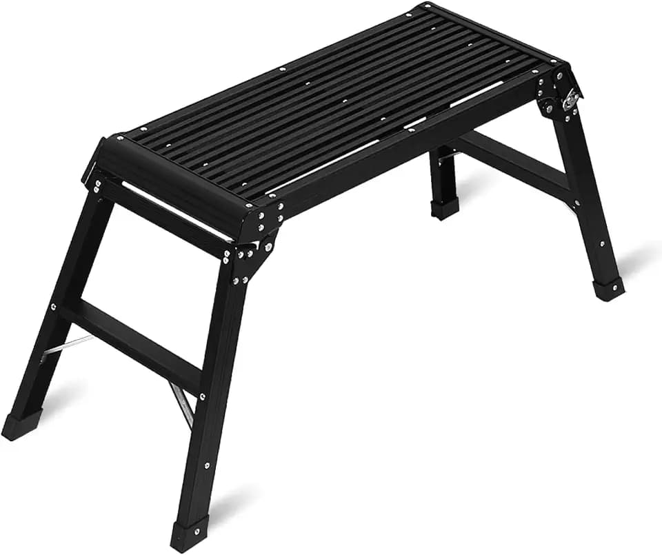 LEADALLWAY Aluminum Work Platform Workbench, Black