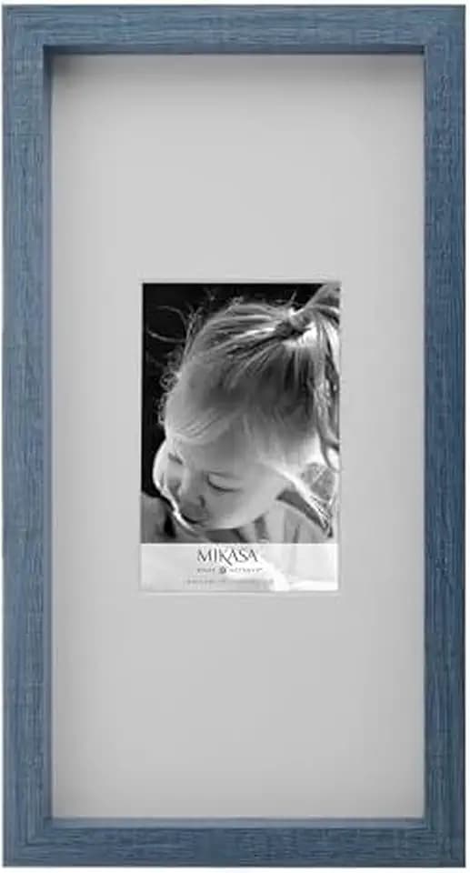 Mikasa Navy Gallery Frame-7x14 Matted to 4x6, 8.03x1.57x15.04 Inch