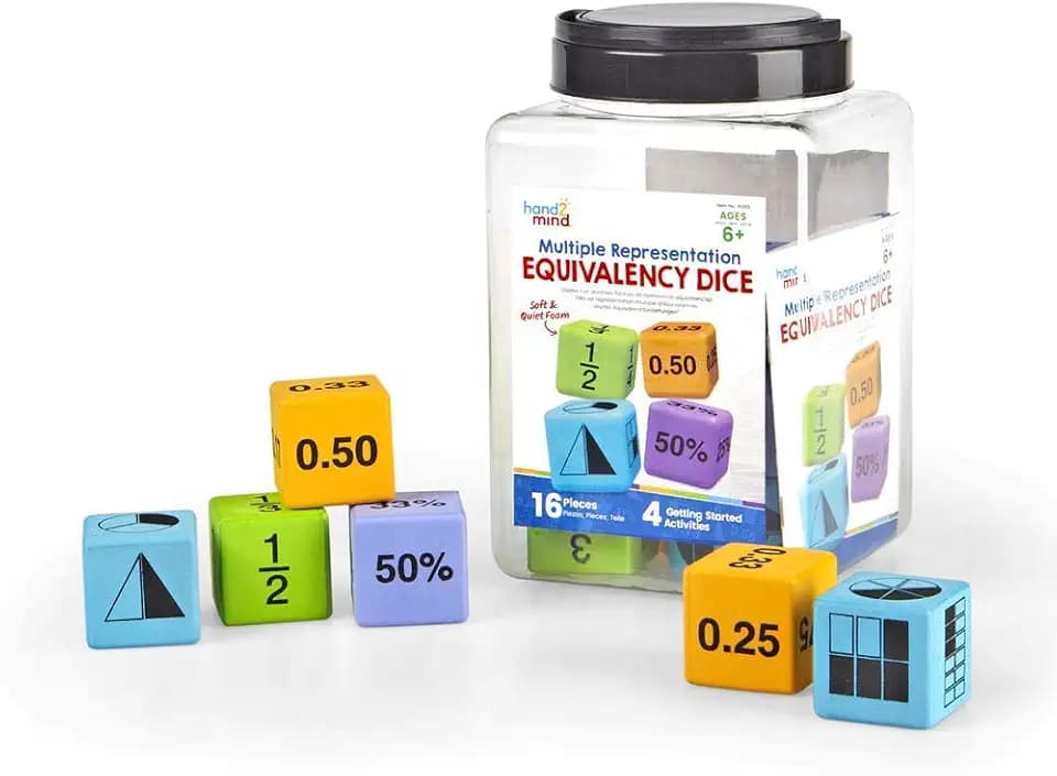 hand2mind Multiple Representation Equivalency Dice Set, Set of 16