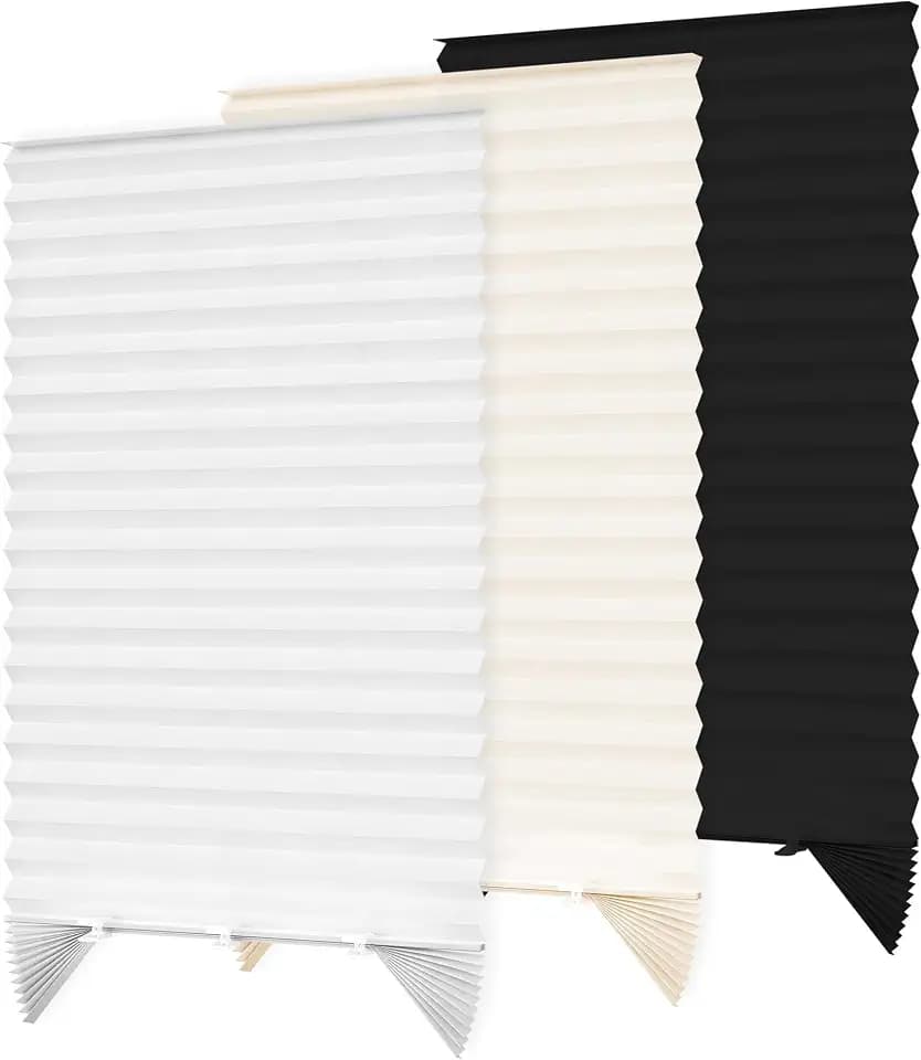 Temporary Blackout Window Blinds and Shades 35" W x 71" H White