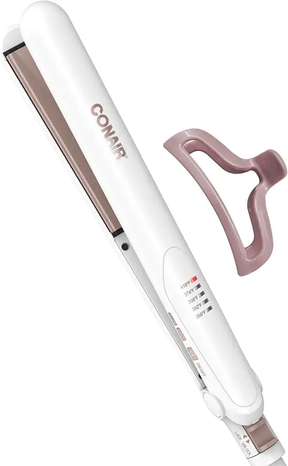 Conair Hair Straightener, Double Ceramic, 1" Extra-Long Plates