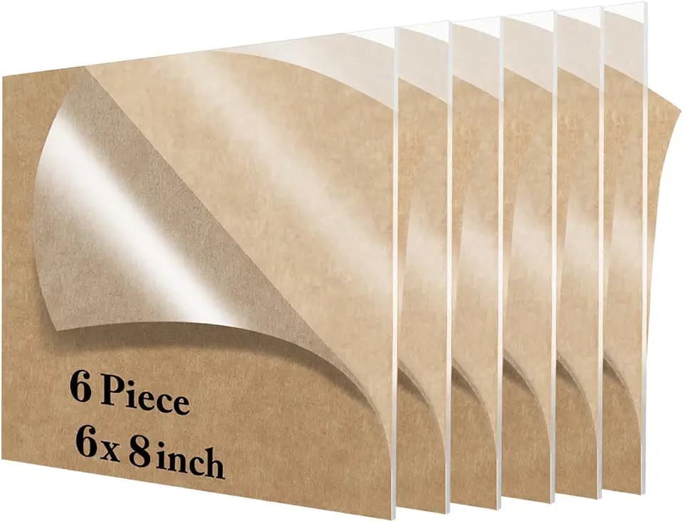 Lesnlok 6 Pieces 6 x 8 Acrylic Sheet1/8 Thick 3mm Plexiglass Sheet,for Sign,Craft,Photo Frame, DIY Display Projects (6, 6 x 8 x 1/8)