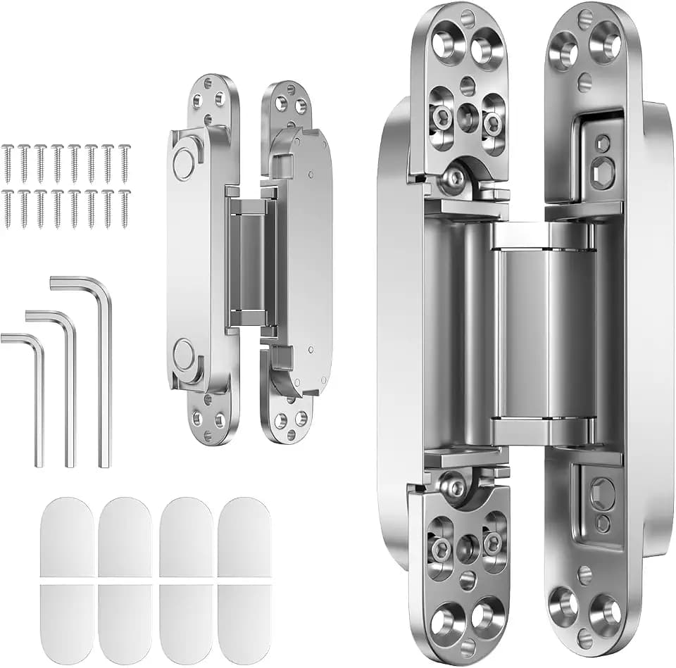 2PCS 9.7'' Invisible Concealed Door Hinges 180 Degree Swing Hinge (Black)-