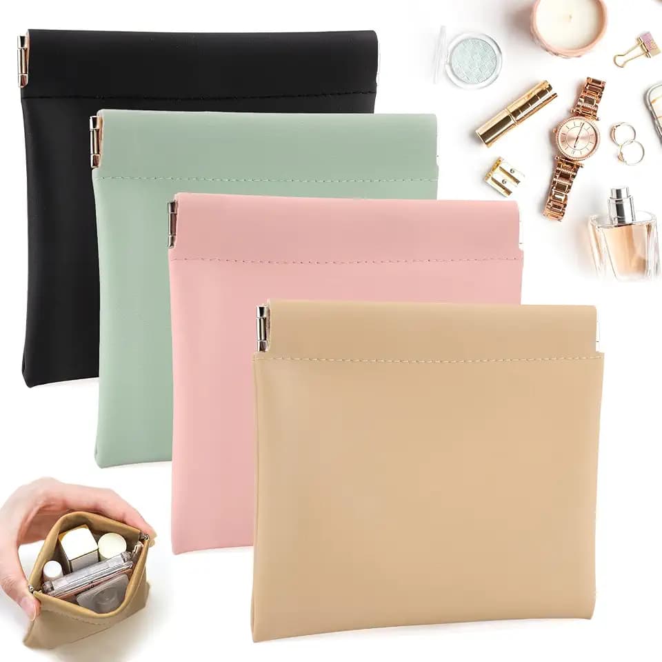 BUSOHA 4 PCS Small Makeup Bags for Purse - Coin Purse for Women