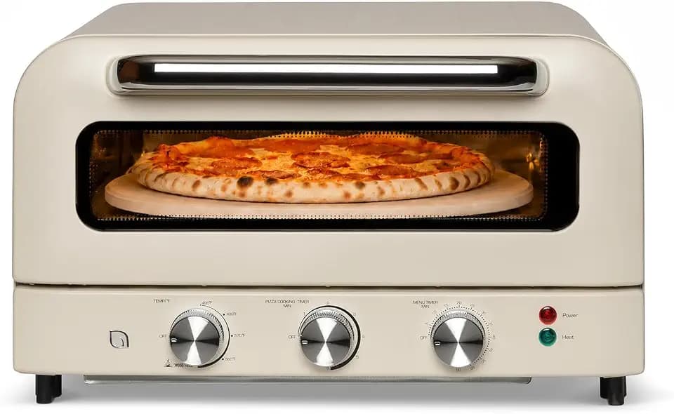 WILLOW Eco Series Electric Indoor Pizza Oven – 1800W, 5 Presets, Heats up to 750°F, Countertop Pizza Maker with 12" Ceramic Stone for Pizzeria-Style Crust, Scraper and Cutter Included Horno Para Pizza